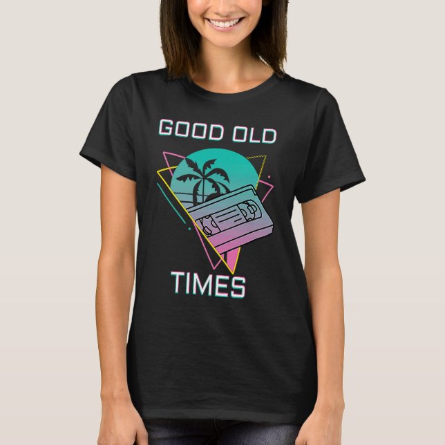 Good Old Times Vintage VHS T Shirt (Framsida)