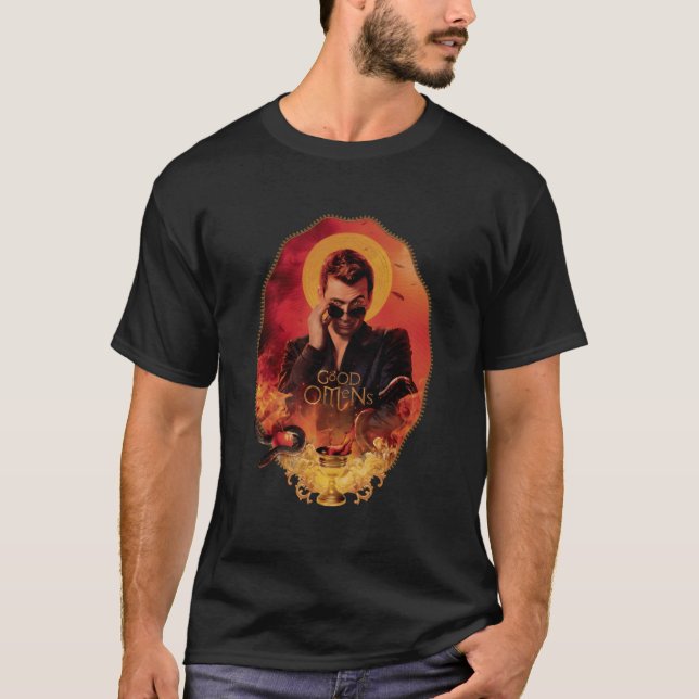 Good Omens - Crowley Kalk T Shirt (Framsida)