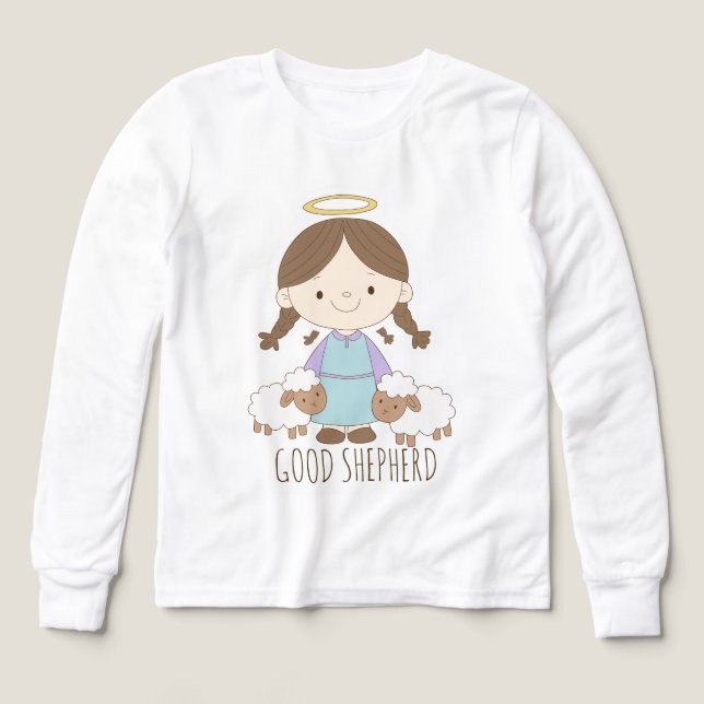Good Shepherd Cute Christian Kids Shirt T (Design framsida)