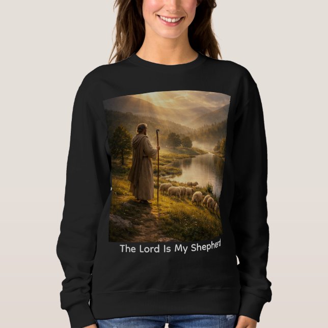 Good Shepherd Sunset Landscape Art T Shirt (Framsida)