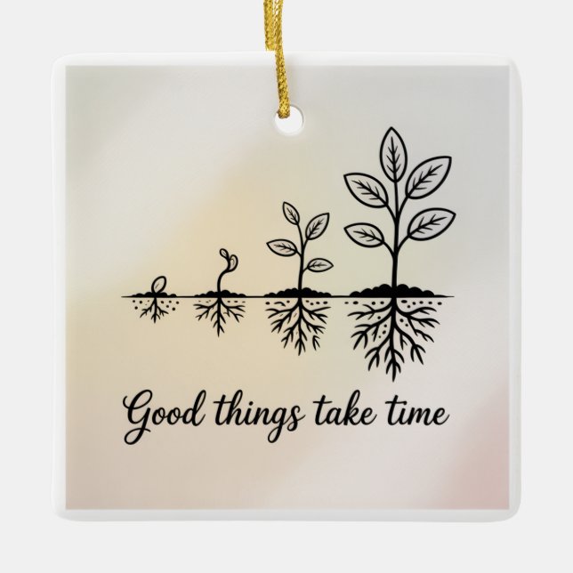 Good Things Take Time Julgransprydnad Keramik (Framsida)