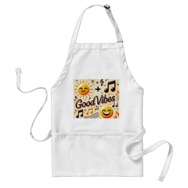 ☀️ + 🎶 = GOOD VIBES Apron Förkläde (Framsidan)