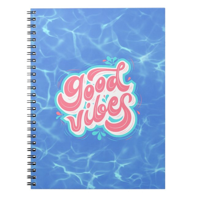Good Vibes Beach/bassäng Anteckningsbok (Framsidan)