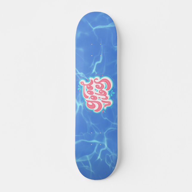 Good Vibes Beach/bassäng Mini Skateboard Bräda 18,5 Cm (Framsida)