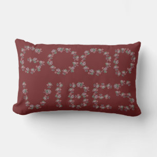 Good Vibes Burgundy Blommigt Lumbarkudde