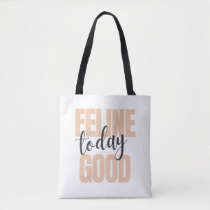 Good Vibes Cat Lovers Humor Typography Tygkasse