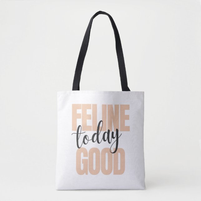 Good Vibes Cat Lovers Humor Typography Tygkasse (Framsida)