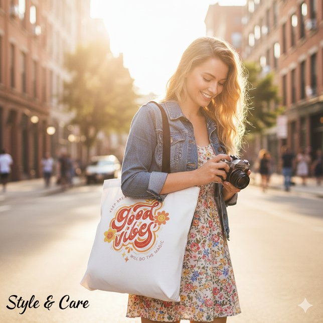 Good Vibes Chic Vardaglig Snygg Handväskor Tygkasse (Good Vibes Chic Everyday Stylish Tote Bag)