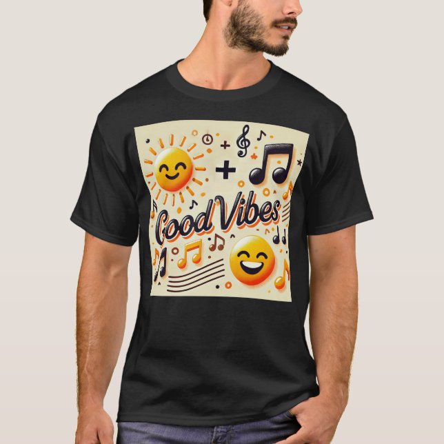 ☀️ + 🎶 = GOOD VIBES Clothing och T Shirt (Framsida)