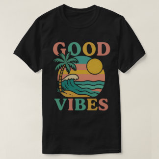 GOOD VIBES Glitter Typography T Shirt