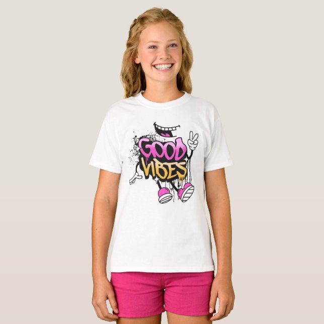 Good Vibes Graffiti T Shirt (Hel framsida)
