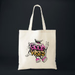Good Vibes Graffiti Tygkasse<br><div class="desc">A vibrant “Good Vibes” graffiti-style design featuring bold pink and yellow lettering with playful street-art elements like drips,  sparkles,  and cartoon-style hands and shoes. Perfect for spreading positivity with a fun urban aesthetic</div>