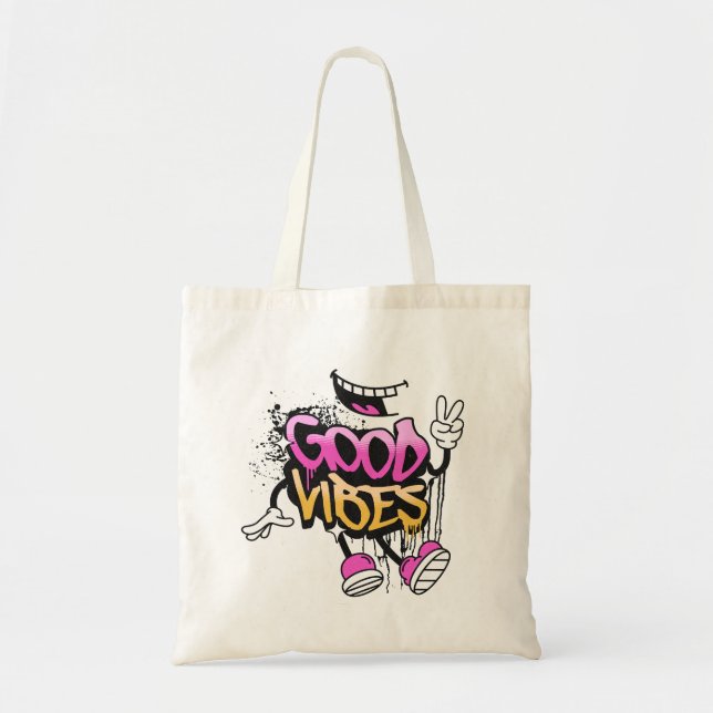 Good Vibes Graffiti Tygkasse (Framsidan)