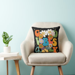 Good Vibes Illustration Typography Kudde