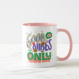 Good Vibes Illustration Typography Mugg