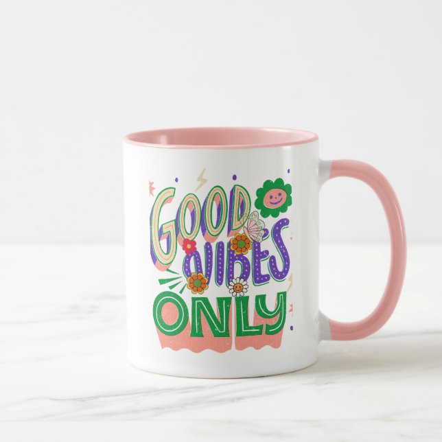 Good Vibes Illustration Typography Mugg (Höger)