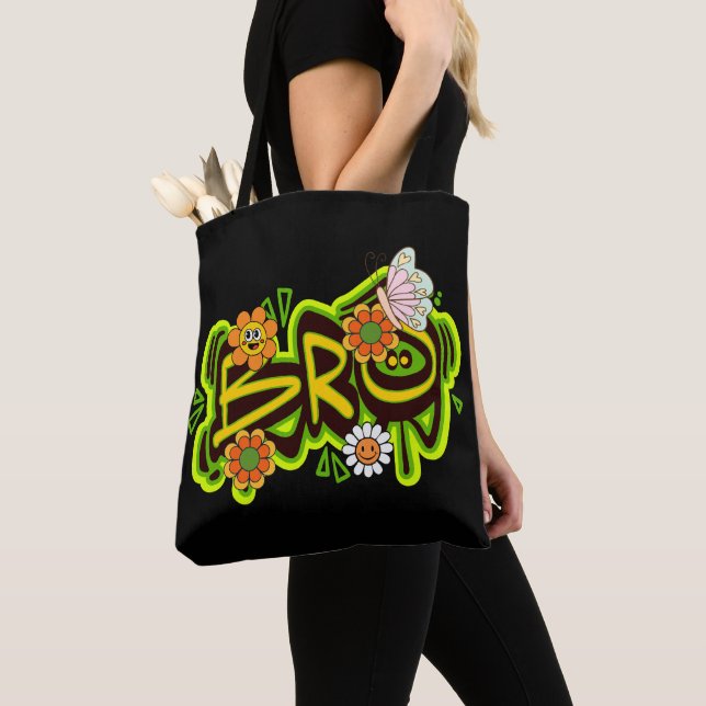 Good Vibes Illustration Typography Tygkasse (Närbild)