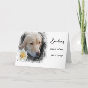 *~ Good Vibes Lab Blomma AP61 Guld Sorgsen Hund Kort