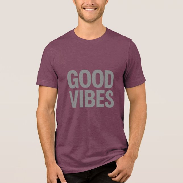 GOOD VIBES – Minimal Transparent Slogan T-Shirt (Framsida)
