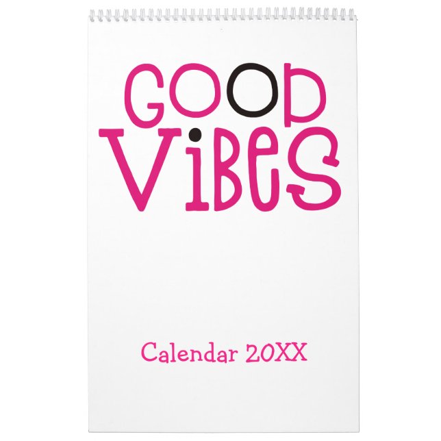 Good Vibes Motivational Quotes Rosa White 2022 Kalender (Omslag)