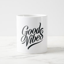 Good Vibes Mugg - Modern calligrafi Stil