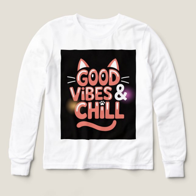 Good Vibes och Chill Art Design T-Shirt –  (Design framsida)