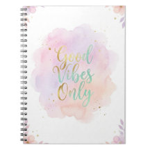 Good Vibes Only Aesthetic Pastel Notebook |