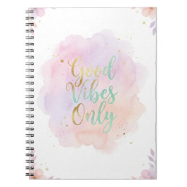 Good Vibes Only Aesthetic Pastel Notebook |  Anteckningsbok