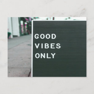 Good Vibes Only Brev Board Positive Vykort