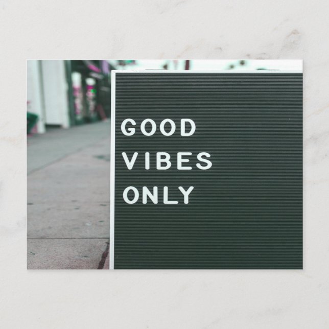Good Vibes Only Brev Board Positive Vykort (Framsida)
