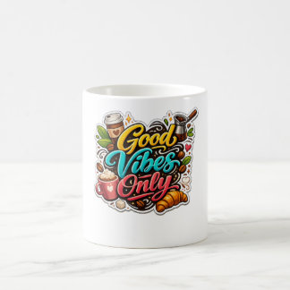 Good Vibes Only Coffee Sticker Kaffemugg
