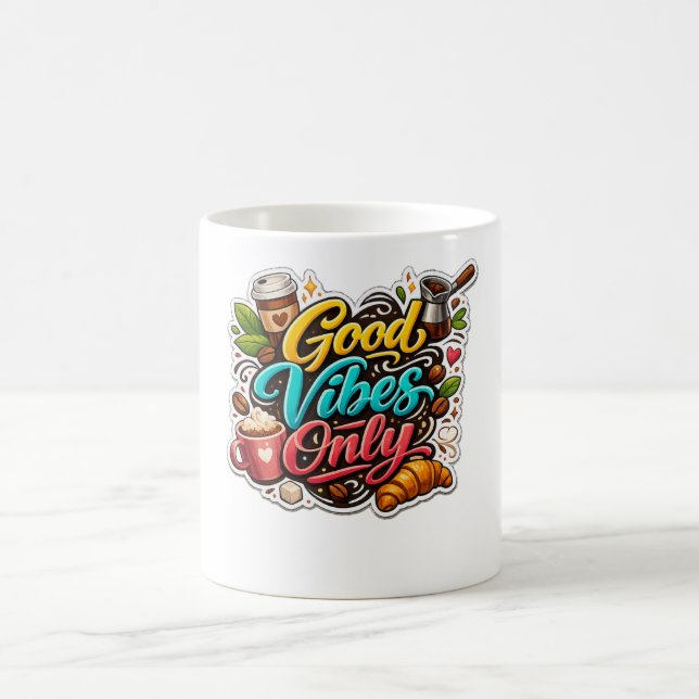 Good Vibes Only Coffee Sticker Kaffemugg (Center)