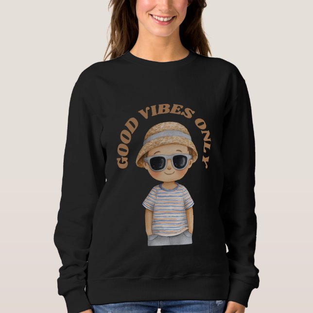 Good Vibes Only – Cute Positive Illustration T Shirt (Framsida)