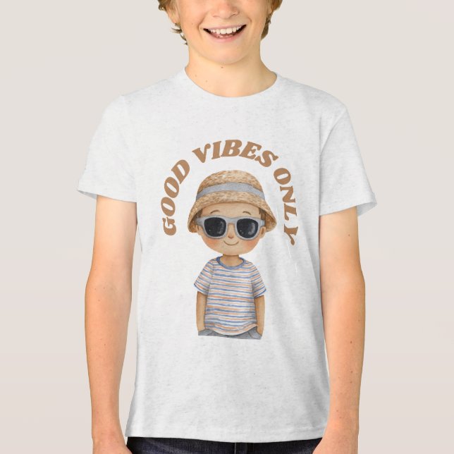Good Vibes Only – Cute Positive Illustration T Shirt (Framsida)