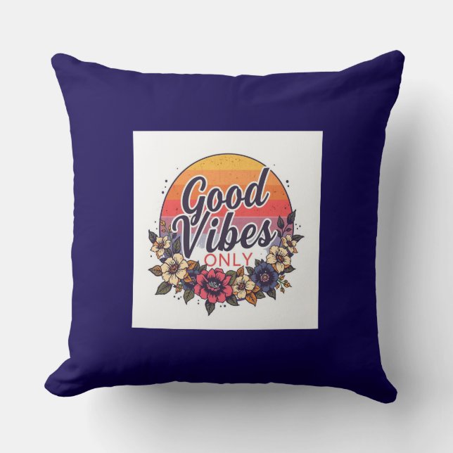 Good Vibes Only Dekorativ kudde - Motiverad offert (Framsida)