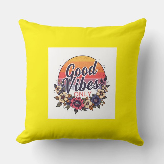 Good Vibes Only Dekorativ kudde - Motiverad offert (Framsida)