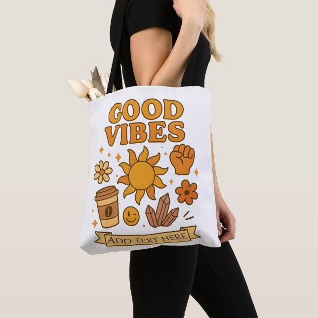 Good Vibes Only – Editable Art Tygkasse (Närbild)