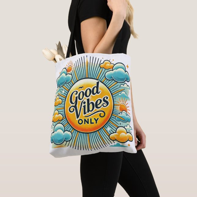 Good Vibes Only – Radiant Positivity Tote Tygkasse (Närbild)