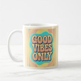 Good vibes only retro groovy style kaffemugg