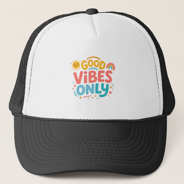 Good vibes only Retro Trucker Hat Keps (Framsida)