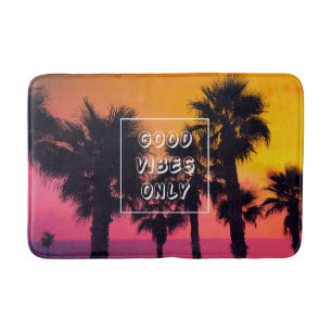 "Good Vibes Only" Tropical Beach Handflatan Sunset Badrumsmatta