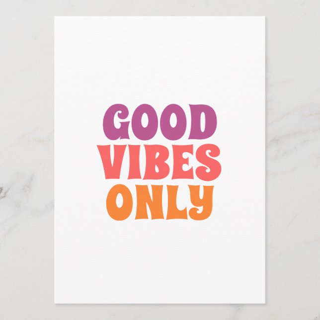 Good Vibes Only Typography Wall Art Meny (Framsida)