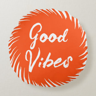 Good Vibes Orange Rund Kudde