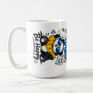 Good Vibes Panda – Söt Avslappnad Panda med Solgla Kaffemugg