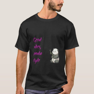 : "Good Vibes, Panda Stil" - Minimalialistisk Cute T Shirt