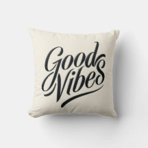 Good Vibes Pillow - Modern calligrafi Stil