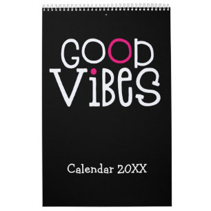 Good Vibes Positive Quotes Rosa Black 2022 Kalender