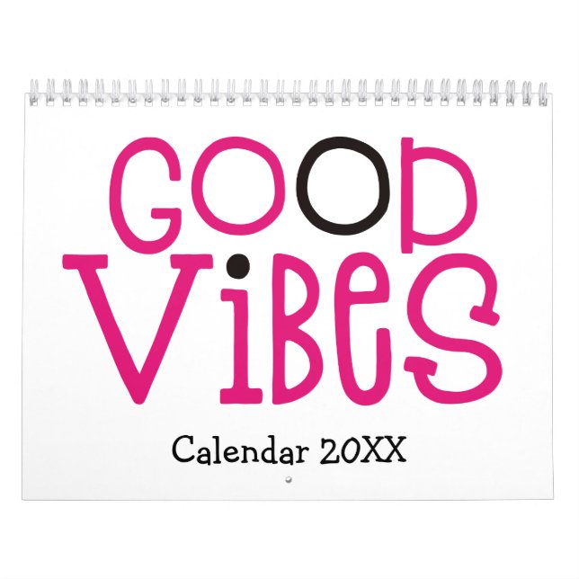 Good Vibes Positivity Quotes Rosa White 2022 Kalender (Omslag)