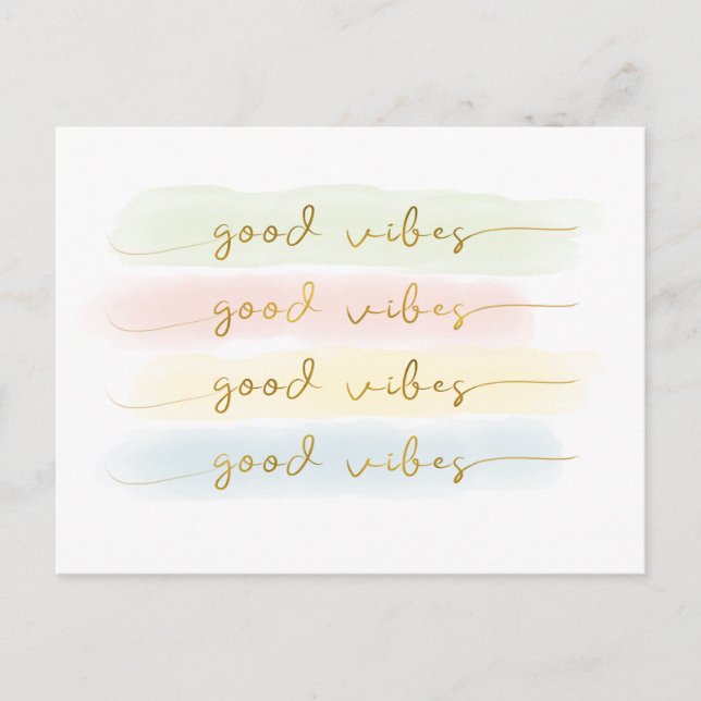 *good vibes* Postkarte Motivation Gute Laune Vykort (Framsida)