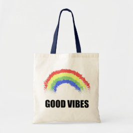 Good Vibes Rainbow Tote Bag Tygkasse